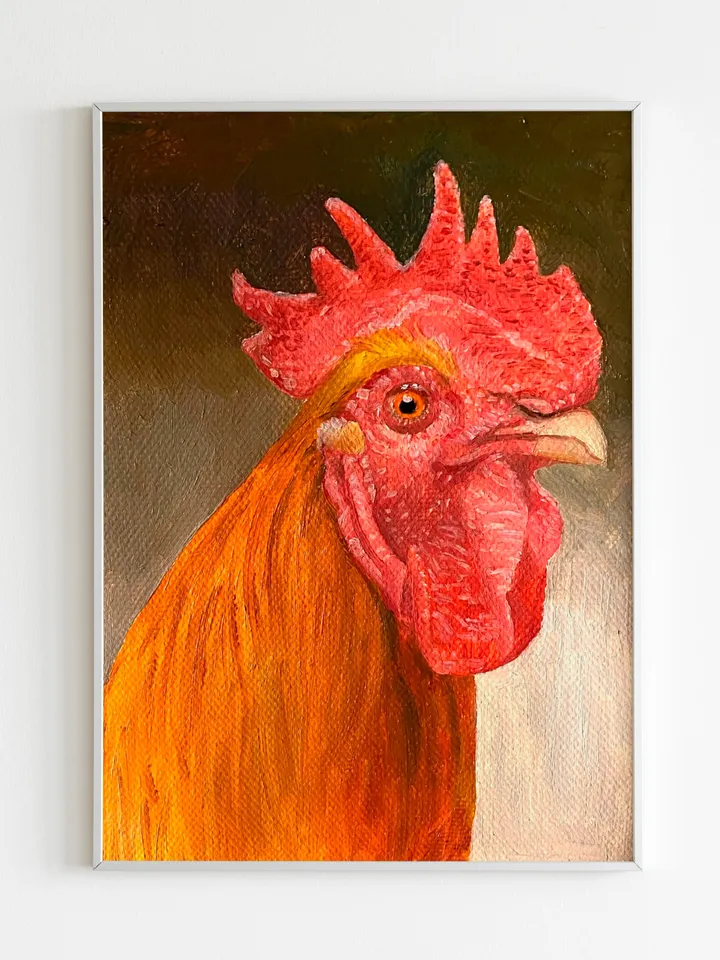 Cock painting,chiken art,oil painting,Original Art Animal Artwork Canvas Art, original painting