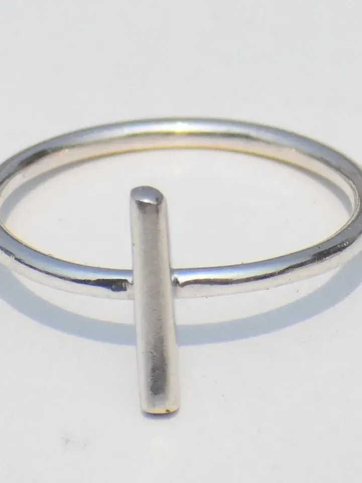 Minimalist Bar Ring, Sterling Silver Bar Ring, Dainty Ring, Thin Ring, Unisex Ring, Solid Silver Ring, Piece Ring, Christmas gift,