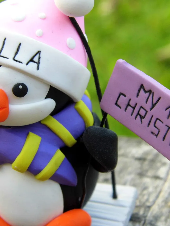 Baby's First Christmas Ornament, Penguin Figurine, Penguin Christmas Ornament, Personalized Ornament, Custom Animal Christmas Ornament 2022