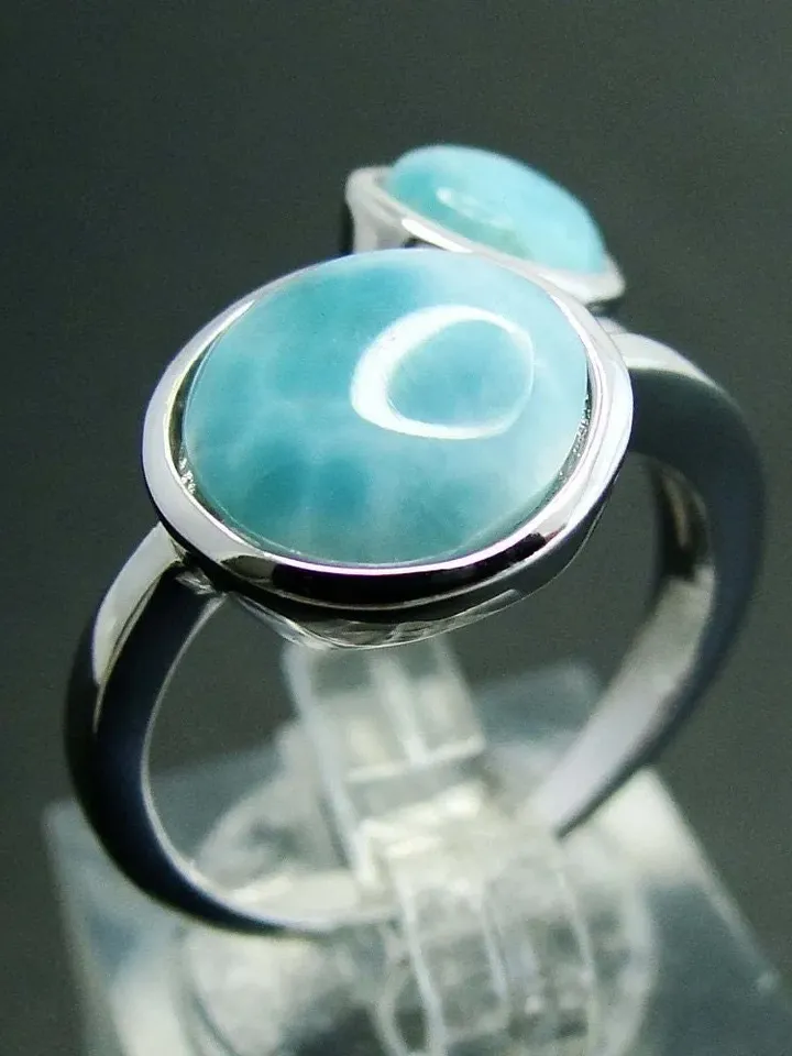 925 Sterling Silver Larimar Ring, Natural Larimar Ring, Larimar Ring, Larimar Gemstone Ring, Larimar Jewelry, Gemstone Ring, Ring with Gem