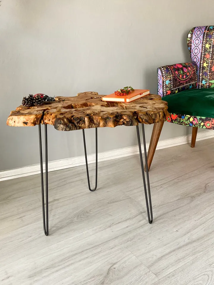 Live Edge Olive Wood Coffee Table, Unique Coffee Table, Wooden Coffee Table,  Mid Century Modern Coffee table