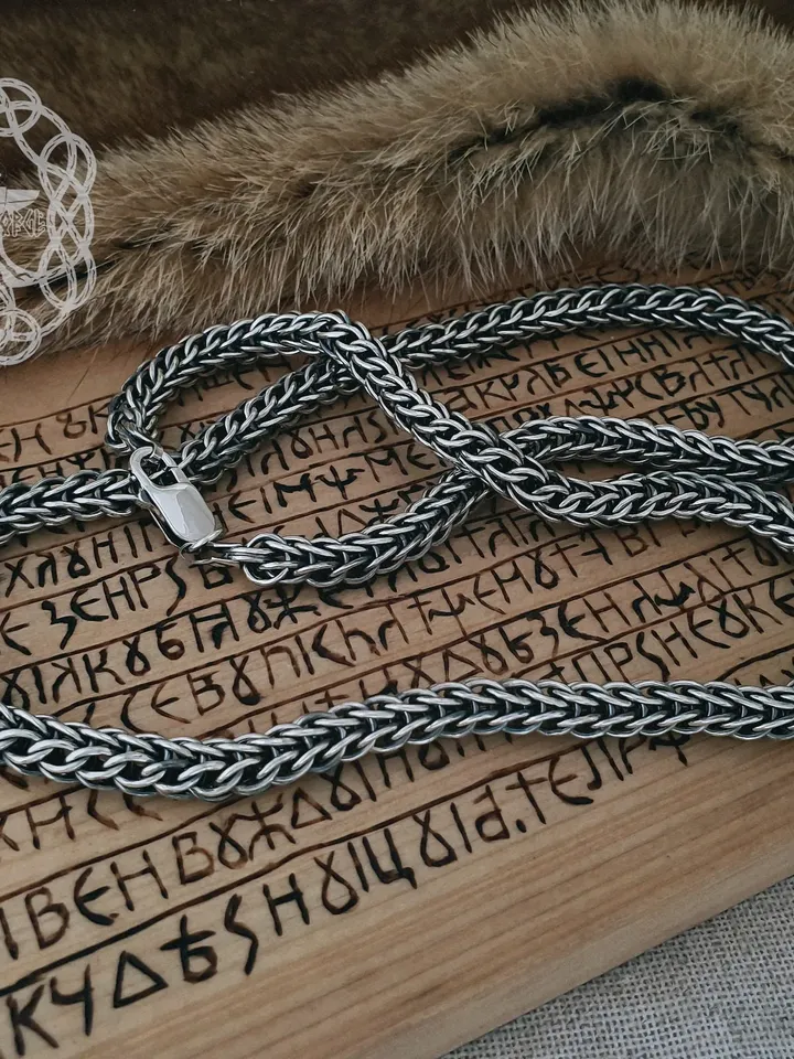 Viking Chain Sterling Silver Dragon Chain Men Chain Handmade Chain Celtic Chain Viking Jewellery