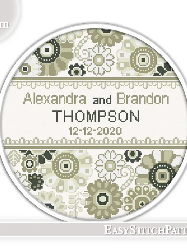 Wedding cross stitch pattern. DIY. Save the date. Anniversary cross stitch.