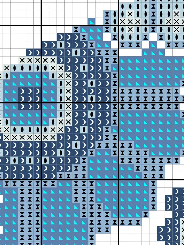 Traditional Cross Stitch Pattern. Flower Wreath cross stitch. Modern cross stitch.