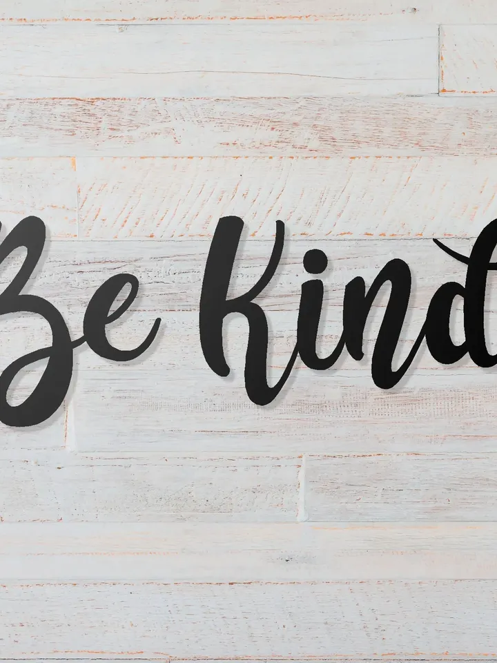 Be Kind Metal Wall Sign, Be Kind Calligraphy Sign, Southern Be Kind Decor, Positive Word Decor