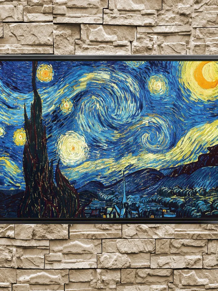Night stars Print on Canvas , Floating Frame Option, Modern Wall Art, Extra Large Canvas Wall Art