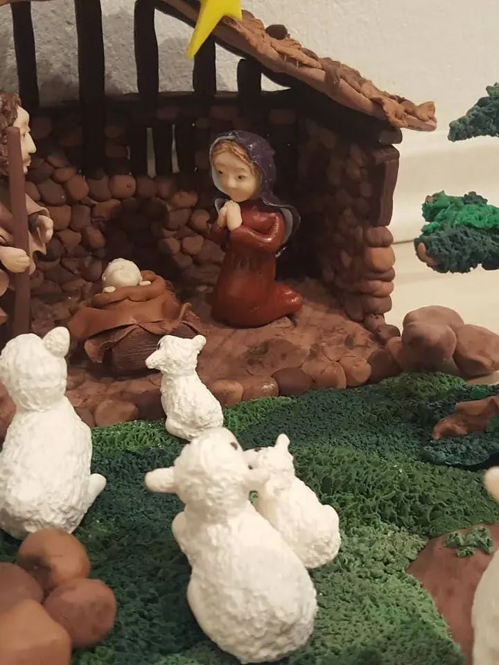 Handmade clay Nativity scene, Nativity figurines, Family Christmas gift, Christmas Nativity decor, Handmade Christmas Decor, Nativity animal