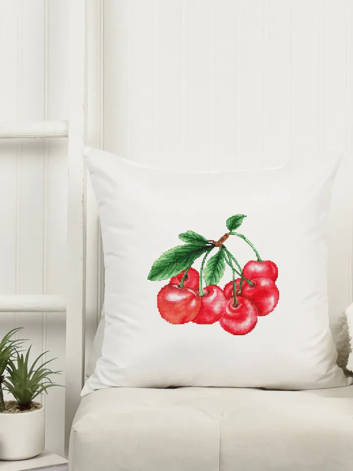 Cherries Cross Stitch Pattern PDF, Cherries Embroidery, Instant Download, Small Cross Stitch, Modern Cross Stitch, Easy Counted Cross Stitch