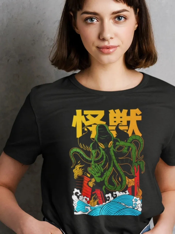 Cthulhu Kaiju T-Shirt (Unisex) | HP Lovecraft Shirt, Eldritch Monster Tee, Japanese Style Cthulhu, Lovecraftian Tshirt