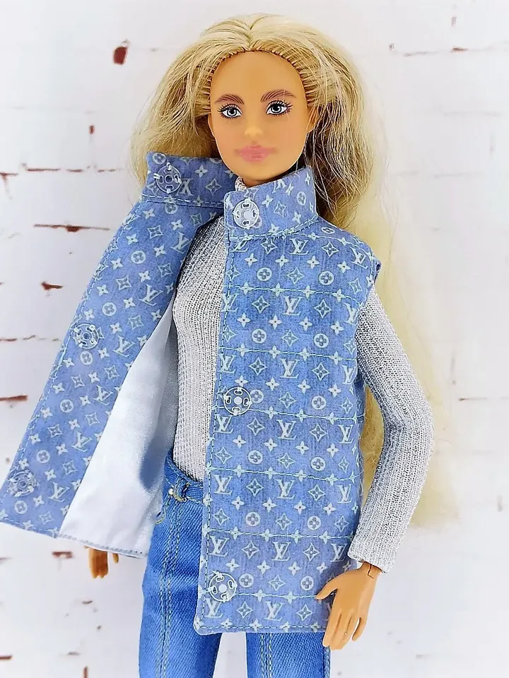 Quilted vest for tall Barbie, also for other dolls of similar size