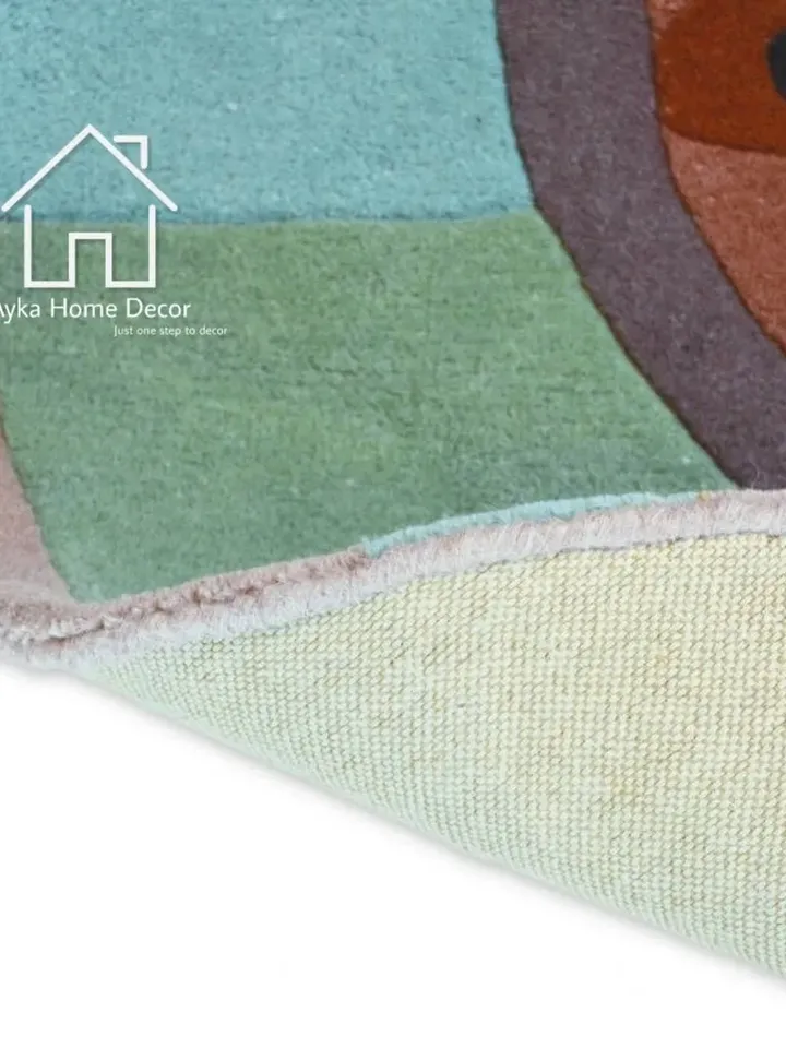 BUNNY Round Shape Wool & Silk Rug Handmade Area Rug Hand Tuft Rugs Morden Rugs for Living Room Rugs Bedroom rug Designer Area Rug