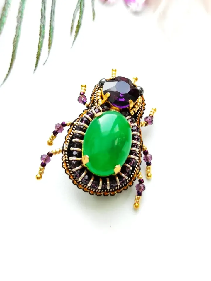 Beaded insect brooch, insect pin, mooth brooch, butterfly brooch, bug pin, bee brooch, bug brooch, insects, madam toto