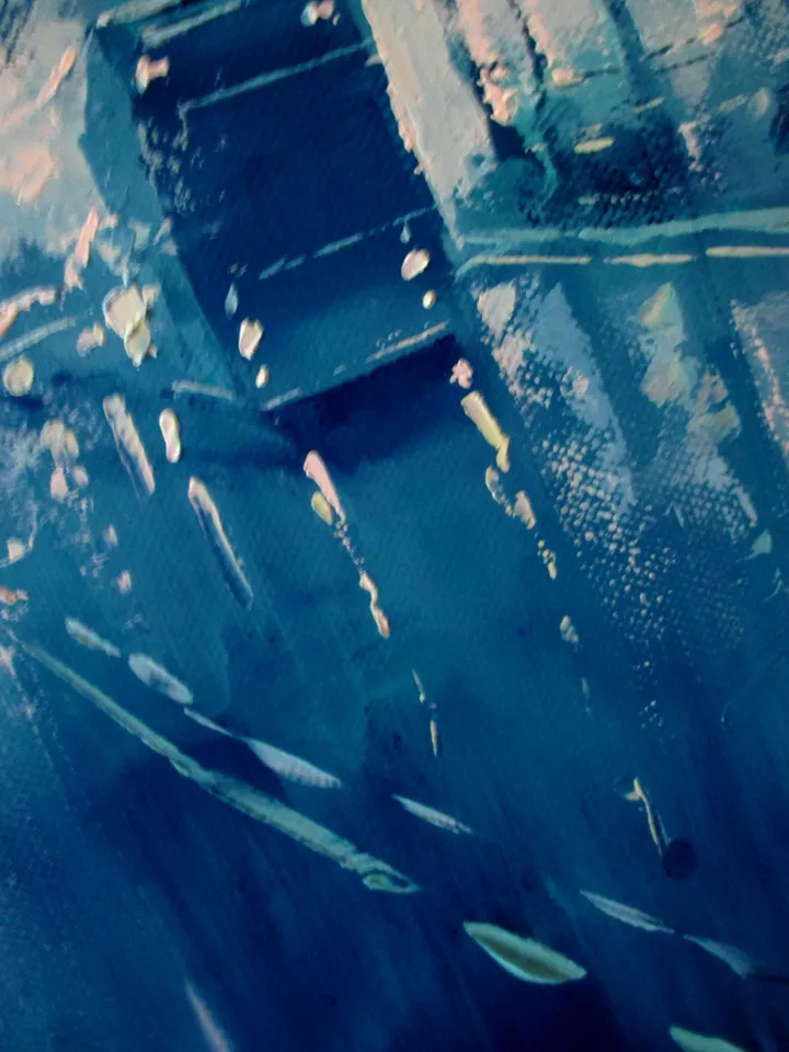Cyberpunk Painting "TRON STREETS" Original Oil Painting on Canvas, Modern City Original Art by "Walperion Paintings"