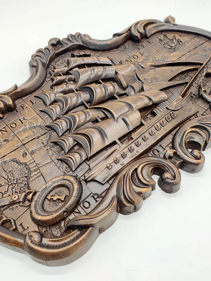 Sailors gifts, Fathers day gifts, A ship, Wooden Carver Panel a ship, Wooden Gift on the wall, carved wood wall art