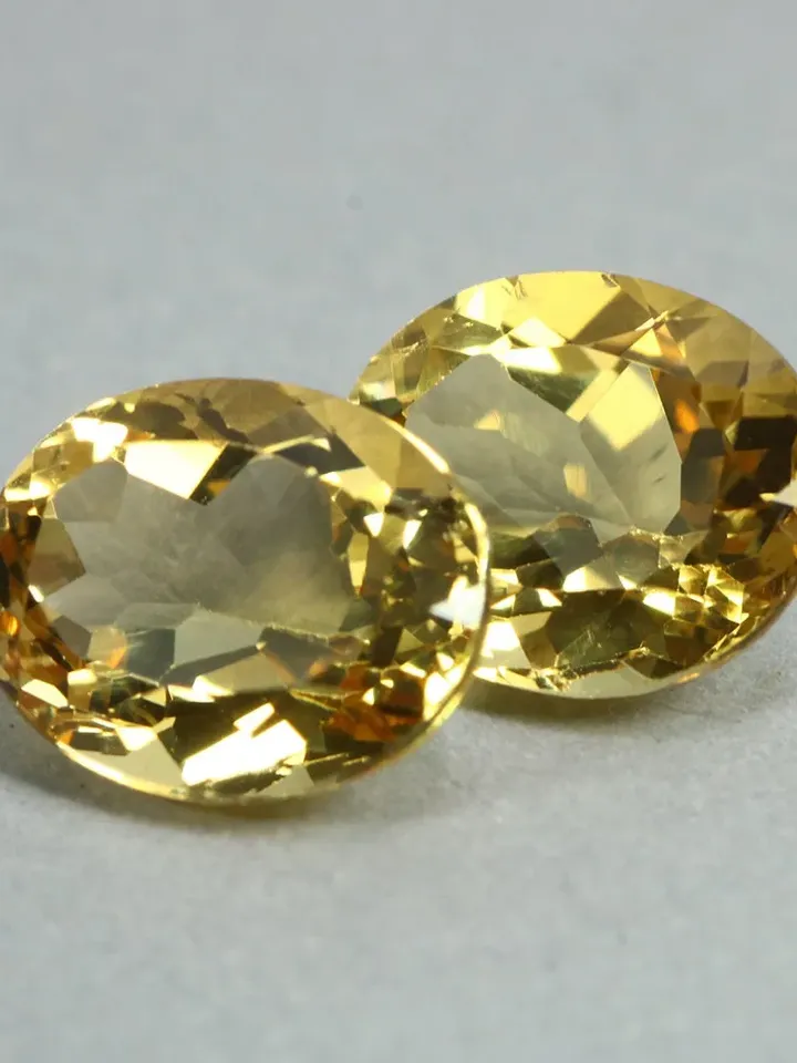 5.24 CT Eye-Catching Fire Unheated 100% Natural Golden Yellow Beryl From Brazil Pair