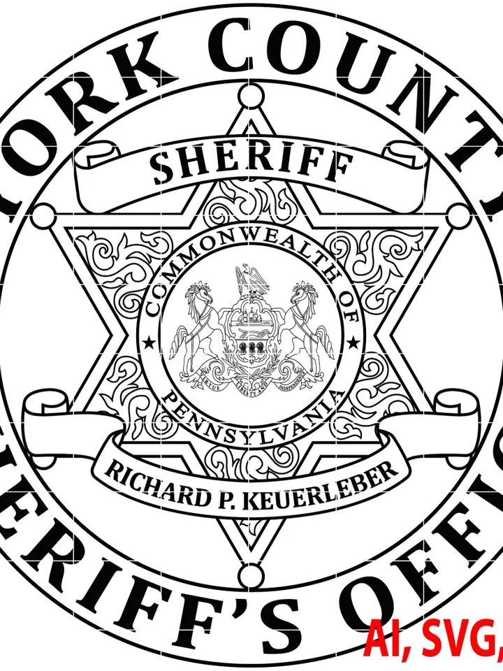 Commonwealth of Pennsylvania York County Sheriff’s Office Badge, Logo, Seal, Custom, Ai, Vector, SVG, DXF, PNG, Digital
