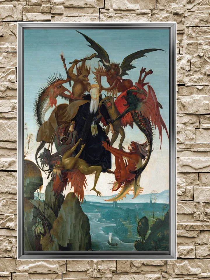 Michelangelo Tormento di sant'Antonio Print on Canvas , Floating Frame Option, Modern Wall Art, Extra Large Canvas Wall Art