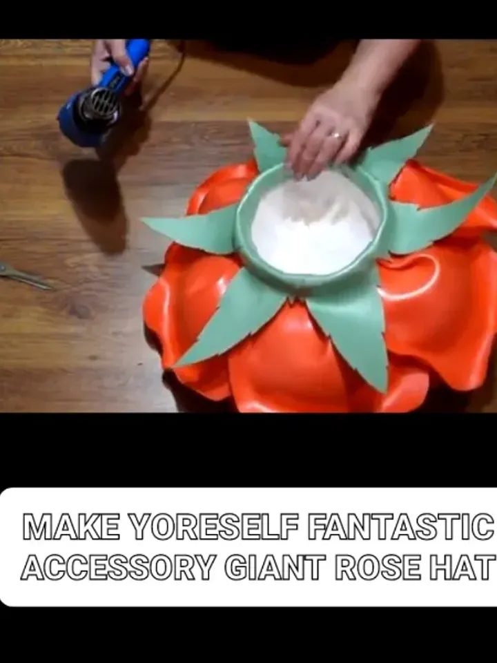 Diy Giant Rose hat Video tutorial create Statement headpiece, flower lesson, templates, assembly instructions