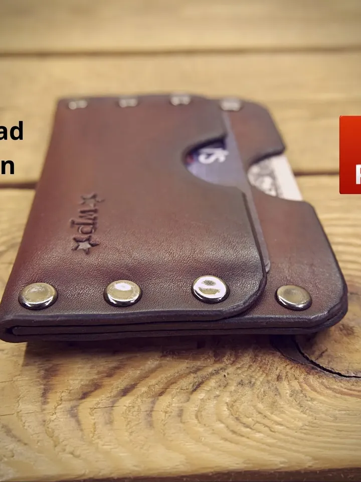 Rivet wallet - pdf leather pattern. MW1