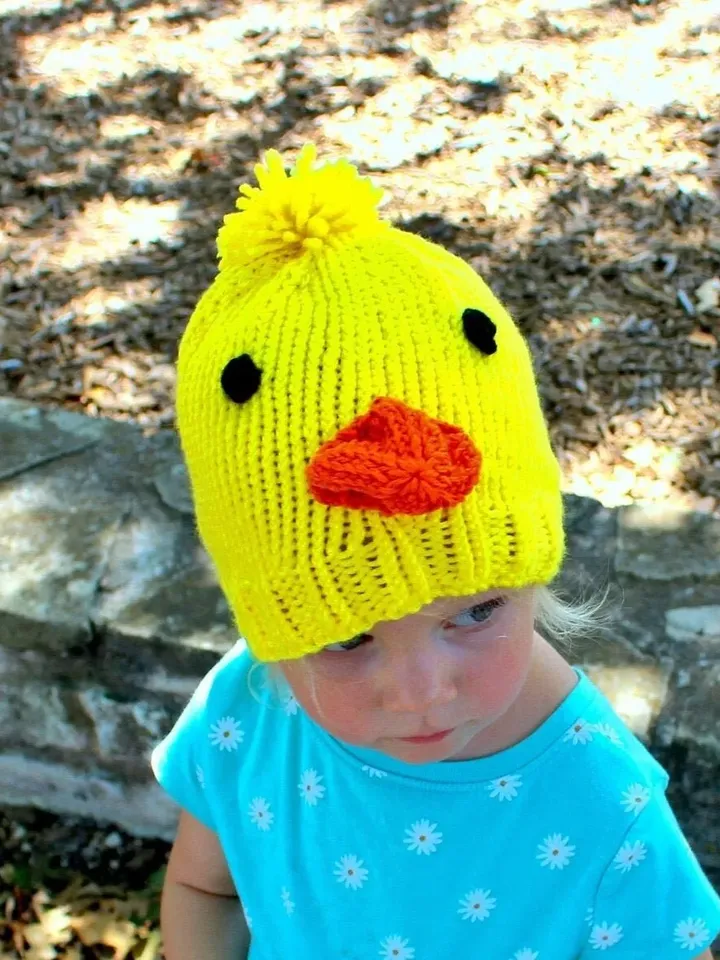 Yarn Duck Hat for Kids