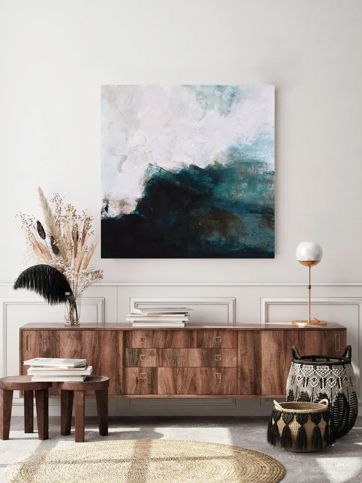 Emerald Painting, Emerald Green Wall Art, Emerald Abstract Art Canvas, Emerald Textured Painting,Square Emerald Abstract,Abstract Canvas Art