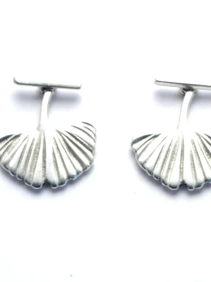 Ginkgo Biloba Leaf Ear Jackets, Silver Ginkgo Leaf Earrings, Dainty Bar Studs Geometric, Cool Handcrafted Ear Jacket Earrings, Hoop Earring
