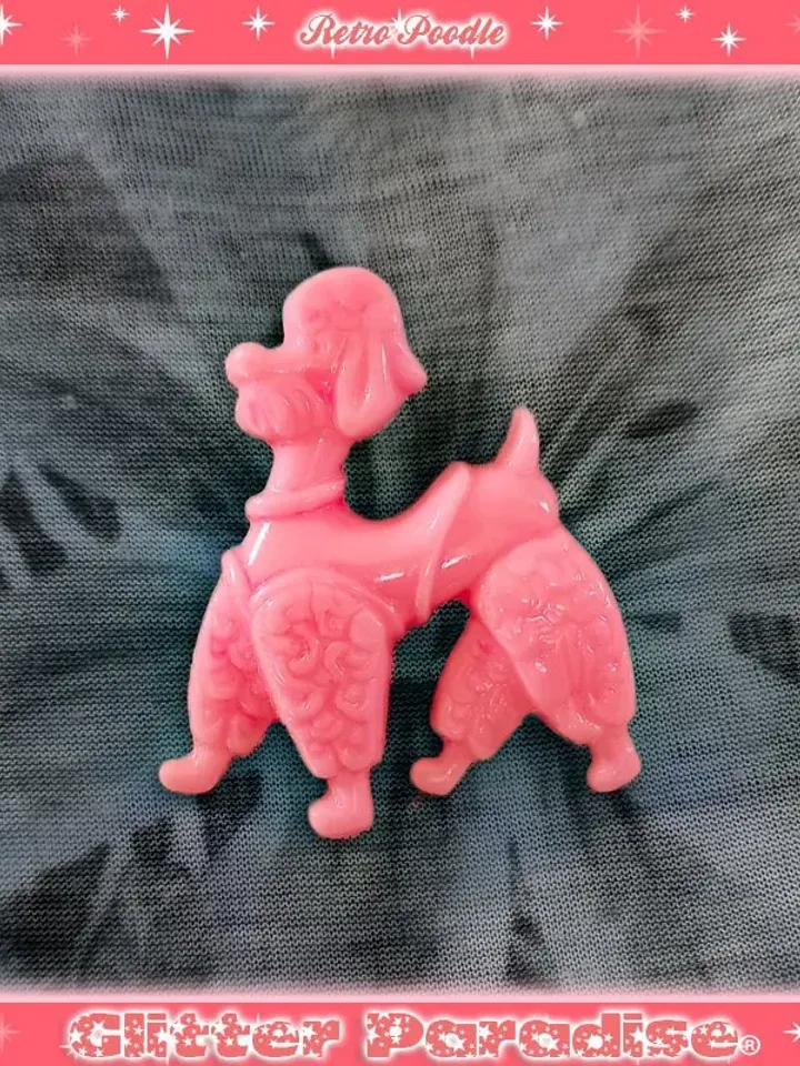Retro Poodle - Brooch - Poodle Brooch - Poodle Jewelry - Dog Brooch - Vintage Dog Brooch - Pink Poodle - Poodle Goodies - Glitter Paradise®