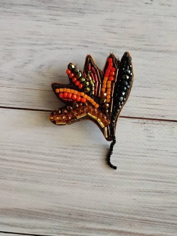 Embroided flower brooch embroidered beaded flower brooch embroidered jewelry Embroidered pins embroidered accessories