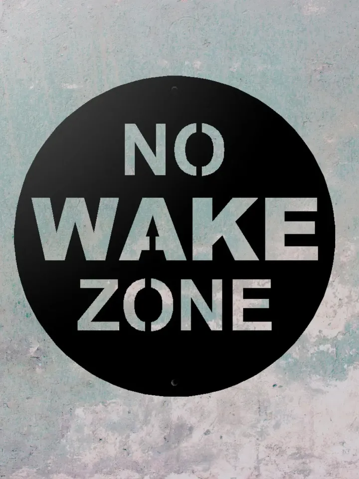 No Wake Zone Metal Sign, Lakehouse Decor, Decorative Beach Decor, Pool or Hot Tub Decor