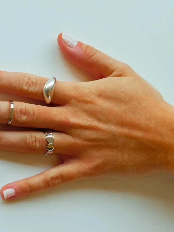 Women Double Band Ring Rose Gold or Silver, Adjustable Thin Casual Everyday Minimalist Jewelry, Open Double Line Parallel Ring Gifts for Her
