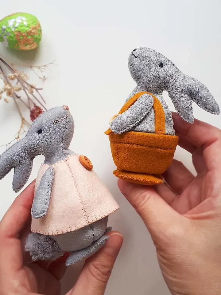 Felt Bunny Egg Holder Pattern , Easter Table Decorations , Easter Ornaments , Easter Bunny Decor , Felt Pattern
