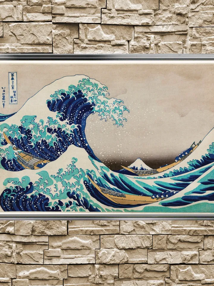 Katsushika Hokusai''Behind the wave off Kanagawa'' Print on Canvas , Floating Frame Option, Modern Wall Art, Extra Large Canvas Wall Art