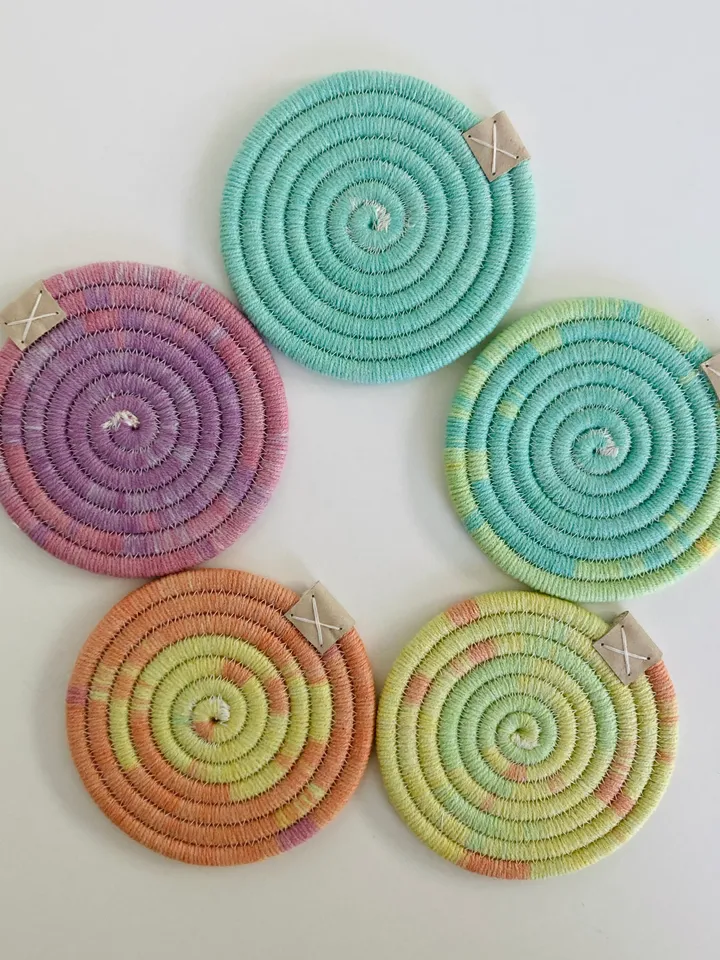 Rainbow coaster set of 5, diameter 4''