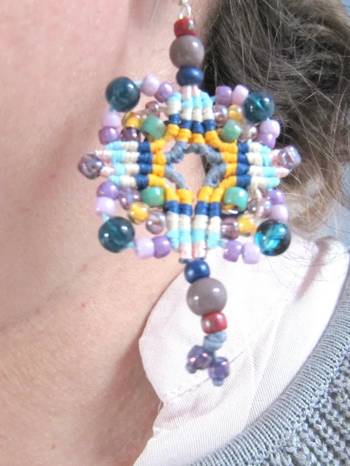 Macrame Earrings, Boho Chic Macrame Earrings, Handmade Macrame Earrings, Boho Earrings, Gipsy Earrings, Gift for Women, Hippie