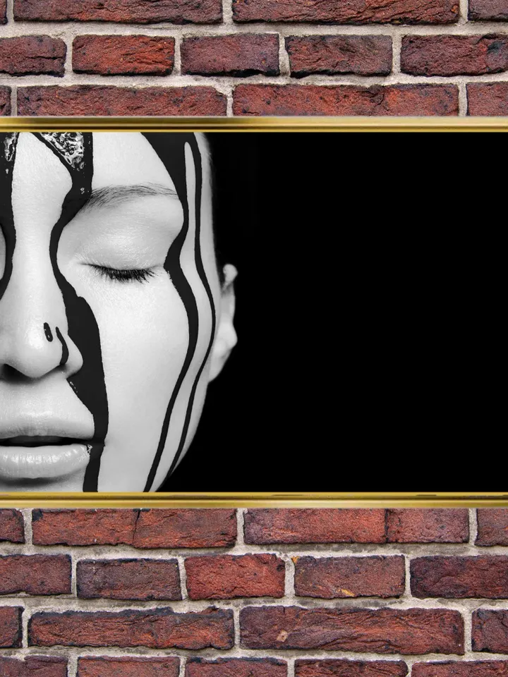 Woman painting Print on Canvas , Floating Frame Option, Modern Wall Art, Extra Large Canvas Wall Art