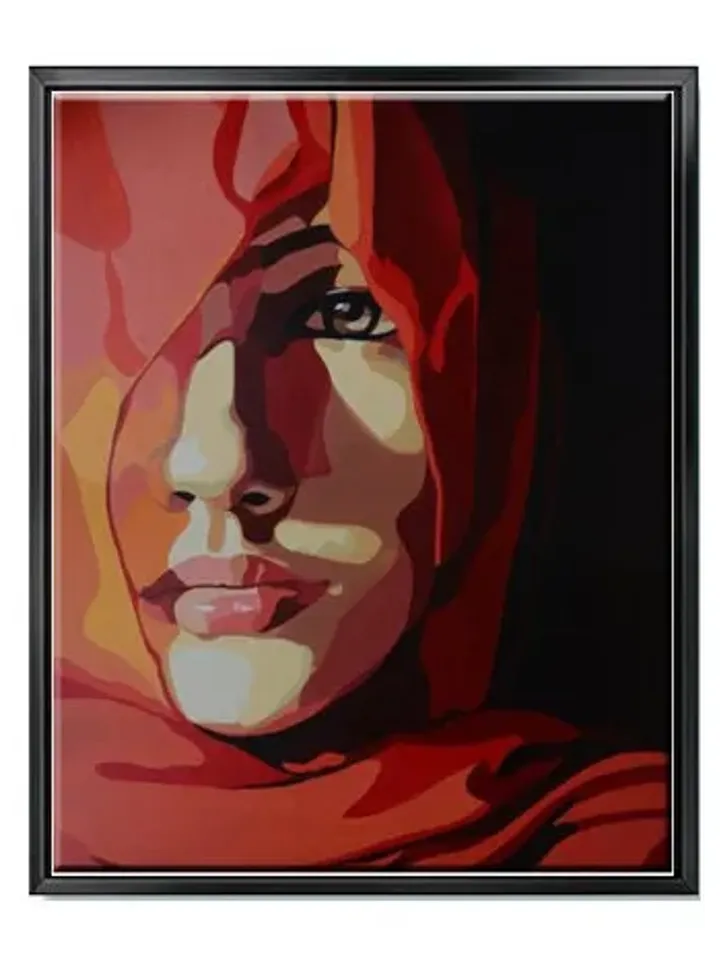 Mysterious woman Print on Canvas , Floating Frame Option, Modern Wall Art, Extra Large Canvas Wall Art