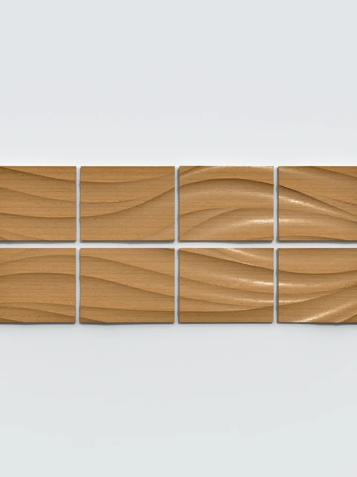 3D Model STL CNC Router file 3dprintable Wall Panel Waves