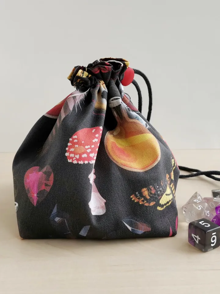 Large dice bag with pockets for 150-200 dice Witch potion
