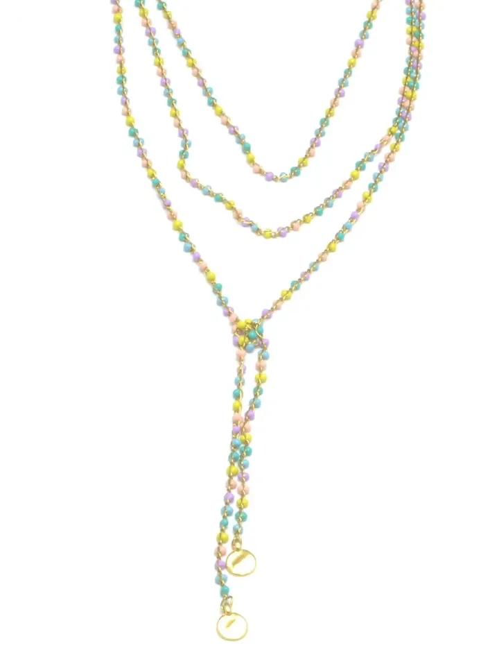 Wrap Chain Necklace Beaded Minimalist, Minimalist Wrap Necklace Pastel Colors, Multi Wrap Choker Gifts For Her, Stainless Steel Beaded Chain