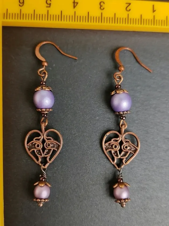 Art Nouveau earrings with birds in boho dangle earrings drop earrings chic style