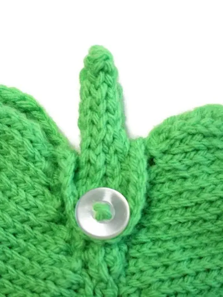 Green Clover Purse for Saint Patrick's Day, Knitted Bags, Little Girl's Purse, Small Leaf Pouch, Four Leaf Lucky Clover, Gift Ideas for Kids