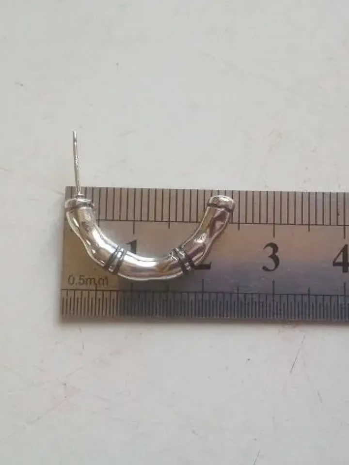 Sterling Silver Bamboo Earrings