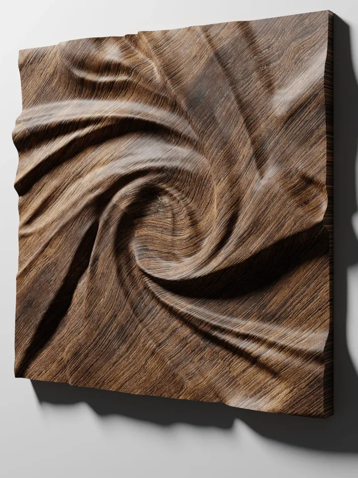 Wood drapery wall art panel. STL files for CNC bas relief carving or 3D print. CNC pattern for wall decor. DP2
