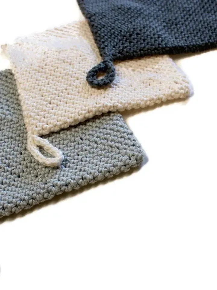 Crochet Hot Pad Set, Potholders for Wedding Gifts, New Home Décor, Bridal Shower Gift Ideas, Gifts for Her, Mother's Day Items, Set of Three