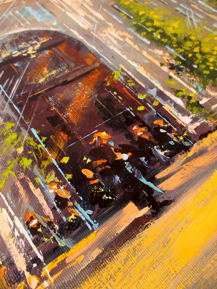 New York Painting on Canvas Modern Impasto Painting Original Art by "Walperion Paintings"