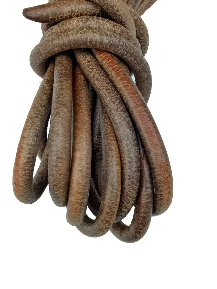 Rustic Soft flexible premium Round Leather Cord with Antique Finish for Necklace bracelet jewelry making