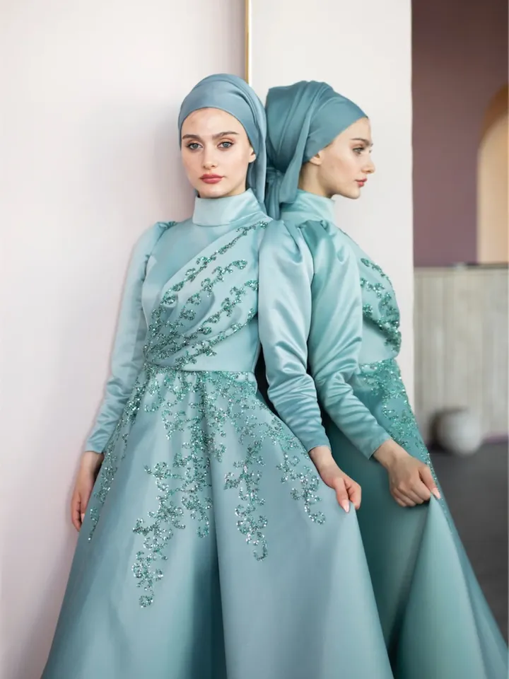 AHUNARE HIJAB - Wedding Dress, Muslim Evening Gown, Nikah, Islamic Wedding, Engagement, Bridesmaid, , Hijab, Ramadan Eid, Prom Dresses