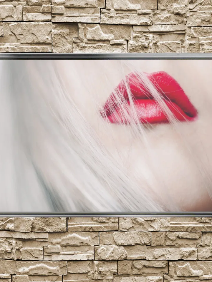 Lip painting Print on Canvas , Floating Frame Option, Modern Wall Art, Extra Large Canvas Wall Art , Valentine's Day, gift. romance.