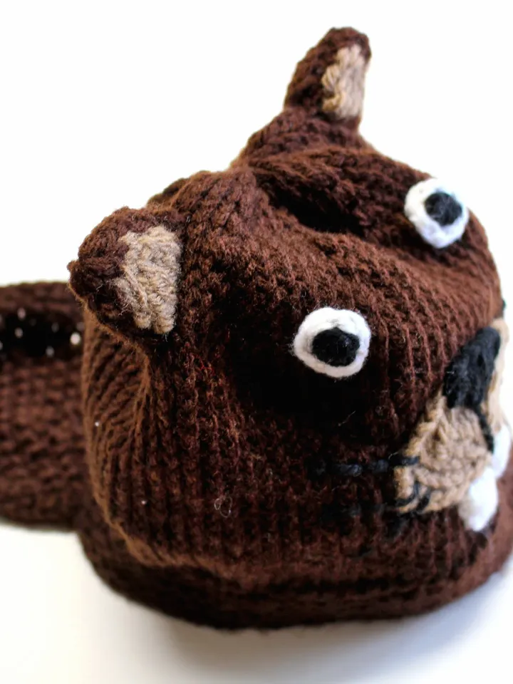 Knit Yarn Beaver Hat, Halloween Costume Ideas for Kids and Adults, Knitted Winter Hats for Children, Crochet Animals for Babies, Animal Face