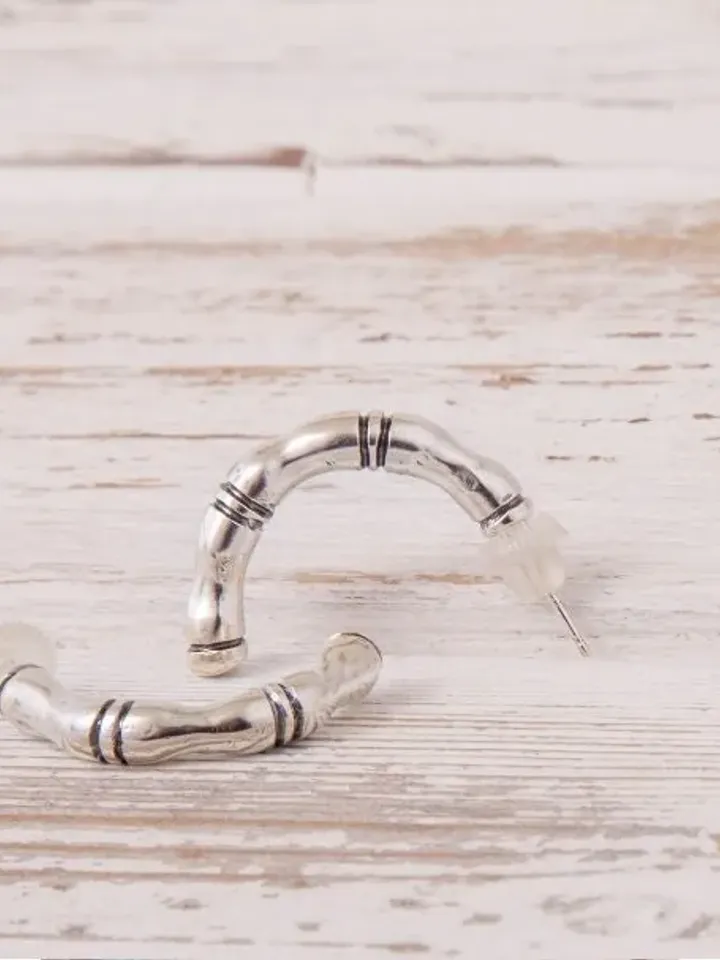 Sterling Silver Bamboo Earrings